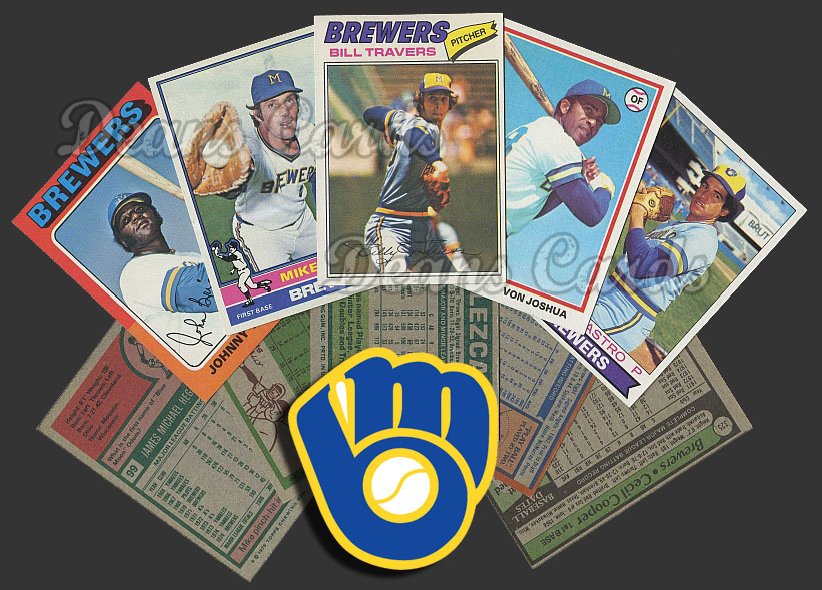 1975 Topps -79 Milwaukee Brewers 50 Card Team Starter Set / Lot